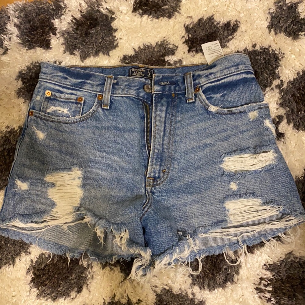 Abercrombie high waist denim shorts